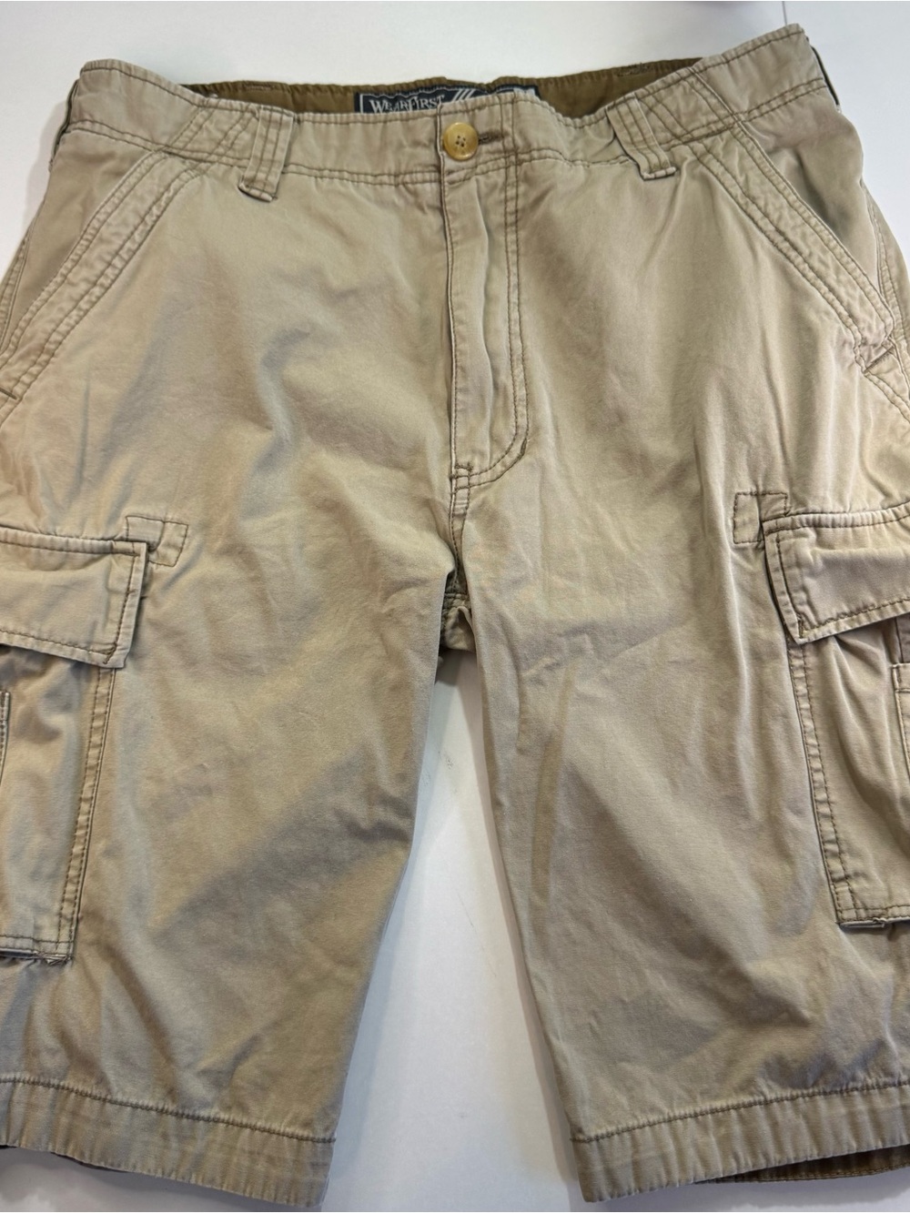 WearFirst Cargo Shorts Men's Size 36 Khaki Stretch Outdoor Hiking Camping Short